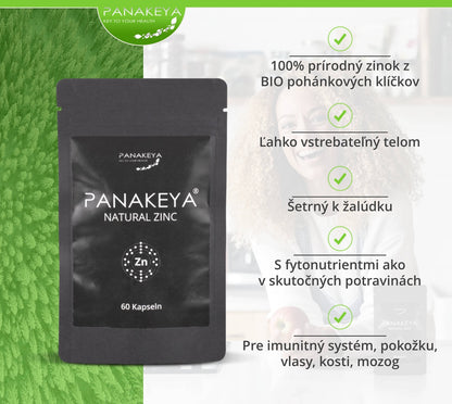 PANAKEYA® Natural Zinc - doplnok výživy (60 kapsúl)
